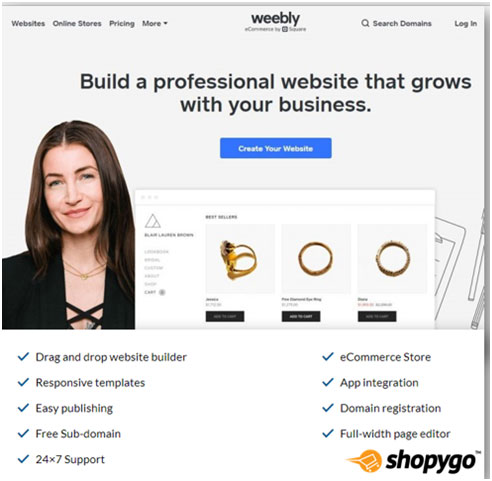 Weebly and Shopygo best ecommerce palform to start online