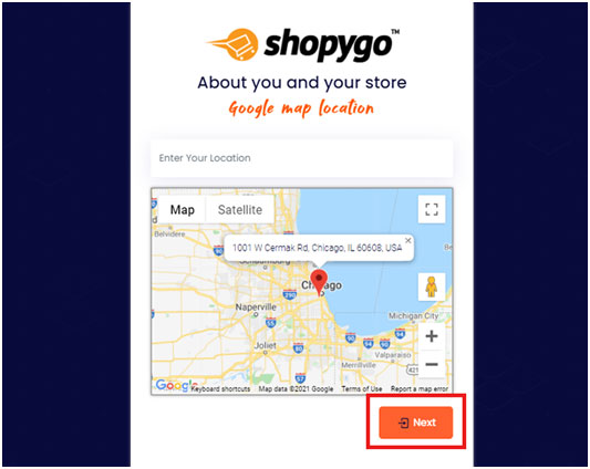 Adding location of Shopygo online store