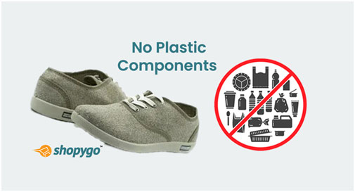 Reduced plastic usage in eco-friendly footwear