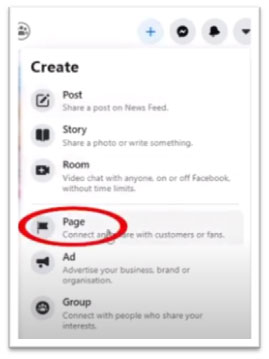 Creating a page for online business with facebook account